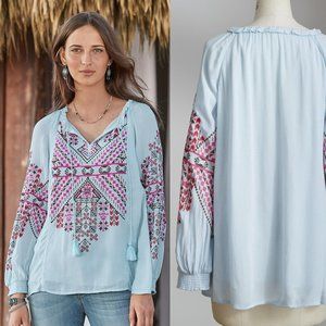 Sundance Embroidered Peasant Blouse